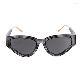 Sunglasses 1 Pair Women's UV Protection Glasses Inlaid Fake Diamond Triangle