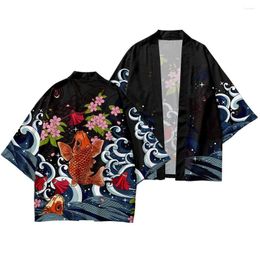 Ethnic Clothing Japanese Anime Cloak Harajuku Cosplay 3D Print Streetwear Men Women Fashion Kimono Tees Tops Oversized Jackets Coat