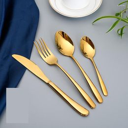 Dinnerware Sets 4 Piece/set Tableware European Cutlery Set Fork Spoon Knife Western Kitchen Accessories 2023