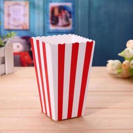 Gift Wrap 12pcs Red Striped Paper Popcorn Boxes Favour Bags For Candy Food Wedding Decor Christmas Birthday Party Supplies G4b1Gift