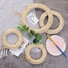 Table Mats Round Braided Placemats Handmade Straw Woven Corn Husk Kitchen Accessories Heat-Resistant Non-Slip Place