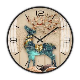 Wall Clocks Glass Kids Clock Elegant Bedroom Cute Girl Living Room Silent Reloj De Pared Decoration EA60WC