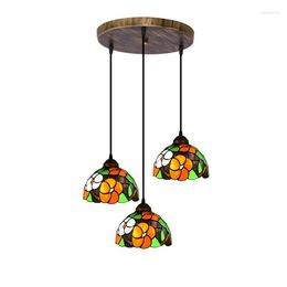 Pendant Lamps Restaurant Small Chandelier Dinning Room Lights Coffee Shop Bar Study Corridor Lamp Tiffany Glass European Retro