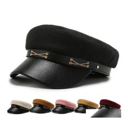 Newsboy Hats повседневные военные Sboy Caps Женщины хлопковые бреет плоская крышка винтаж Black Sport Мужской кожаная шляпа доставка мод