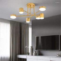 Pendant Lamps Modern Simple LED Double Colour Chandelier Wrought Iron Black Gold Living Room Bedroom Dining