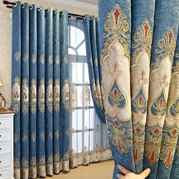 Curtain & Drapes Luxury European Tulle Curtains Blackout Window For Living Room Bedroom Embroidery Modern Decoration Blinds