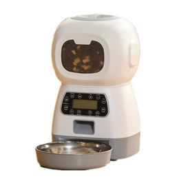 Cat Bowls & Feeders PetQueue 3.5L Automatic Dog Pet Feeder Infrared Detection Will Not Block Food Robot Dispenser Smart Bowl