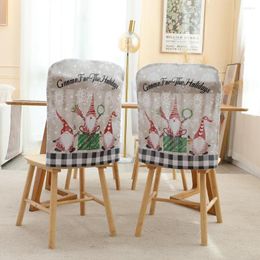 Chair Covers Christmas Cover Festival Ornaments Lovely Xmas Gnome Themed Chairs Back Bedding Adornment Seat Slipcover