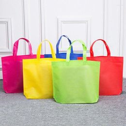Gift Wrap 10PCS Non-woven Fabric Shopping Bags Reusable Eco Friendly Tote Bag Storage Handbag Grocery Pouch DIY Festive Party