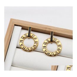 Stud Letter Circle Earrings Hollow Out Asian Gold Fashion Ear Ornamentsvu0 844 R2 Drop Delivery Jewellery Dhyv3