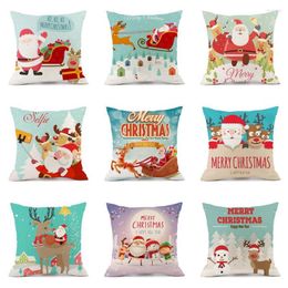 Pillow Cartoon Christmas Cover Funny Santa Clause Elk Snowman Xmas Year Sofa Pillows Case Home Living Room Decor Pillowcase