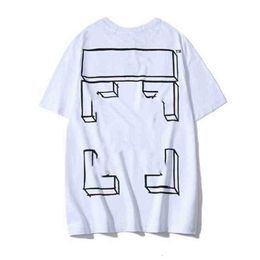 OFS Luxury T-shirt Men Off T shirts Summer Fashion White Short Sleeve Arrow Women Lovers Print Letter x the Back NFX2