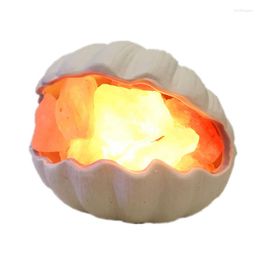 Table Lamps Mediterranean Shell Lamp Led Crystal Salt Light Bedroom Bedside Children's Room Warm And Creative Romantic