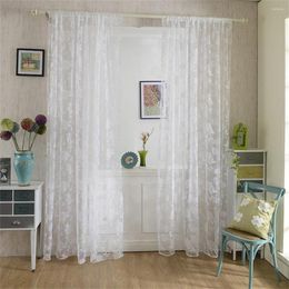 Curtain Embroidery Lace Tulle Curtains Panels White Korean Mesh Flowers Window Screens For Living Room Warp Knitting