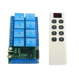 DC 5V 12V 24V 8 Channels Delay Relay 8CH RF Wireless Remote Control Switch 433MHz Multi-function Controller