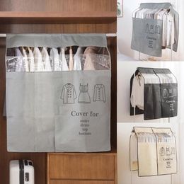 Storage Boxes 1pcs Wardrobe Clothing Dust Cover Non-woven Clothes Hanging Garment Bag For Home Suit Jacket
