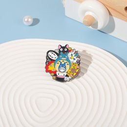 Brooches Miyazaki Anime Cartoon Movie Role Enamel Hard Badge Brooch DIY Backpack Collar Lapel Fashion Personality Pin Fans Jewelry Gift
