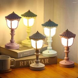 Night Lights 5v 2w Retro Led 400mah Battery 3-levles Dimming Usb Table Lamp Bedside Desk Light Room Decor