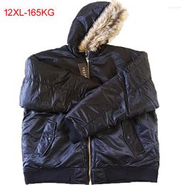 Men's Down Winter Jacket Men 2023 Fur Collar Hooded Thick Warm Cotton Outwear Man Black Parka And Coats Windbreaker Parkas Male 6XL 10 12XL