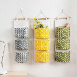 Storage Boxes Wall Mounted Wardrobe Organiser Sundries Bag Geometry Stripe Pattern Jewellery Hanging Pouch Cosmetics