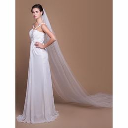 Bridal Veils LAN TING BRIDE White Ivory 3.3M Two Layers Long Lace Edge Cathedral Wedding Veil With Comb Accessorie