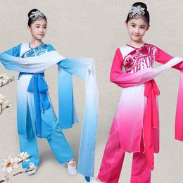 Stage Wear Children's Classical Dance Costumes Sleeves Elegant Girls Chinese Style Yangko Practice Clothes