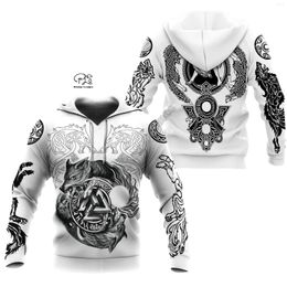 Men's Hoodies PLstar Cosmos Viking Armour Tattoo Warrior God Odin Symbol Fashion Tracksuit Harajuku Funny 3Dprint Men/Women Hoodie A3