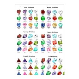 Other 5Mm Birthday Stone Jewellery Accessories Fashion Diy Birthstone Round Teardrop Heart Crystal Zircon Floating Charms For Living M Dhqfn