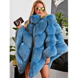 Women's Fur & Faux Winter Fashion Real Coat Women 2023 Natural Whole Skin Genuine Cape Stand Collar One Size Woman PonchosWomen's Women'sWom