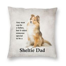 Pillow /Decorative Cute Dog Pet Sweet Sheltie Dad Cover Shetland Sheepdog Throw Case For Sofa Cool Pillowcase Home Decoration