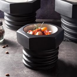 Plates Fashion Machine Style Ceramic Deep Dishes Modern Minimalist Special-shaped Featured Theme Restaurant El Tableware