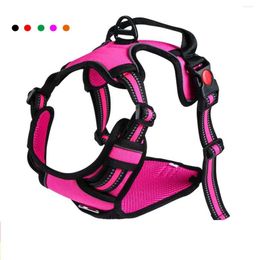 Dog Collars Strong Harness Collar For Dogs Pets Accessories Pit Bull Nylon Reflective Adjustable Outdoor Protective XS-XL