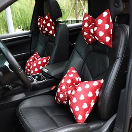 Seat Cushions Car Love Headrest Waist By Winter Flannel Bow Neck Pillow Interior Women