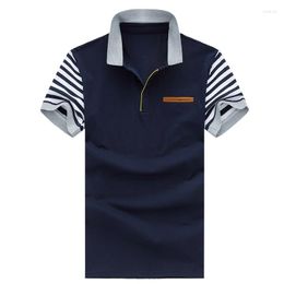 Men's Polos 2023 Summer Polo Shirt Slim White Cotton Plus Size Short Sleeve Lapel