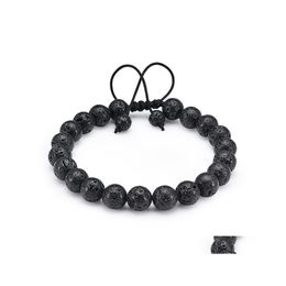 Arts And Crafts 8Mm Black Lava Stone Weave Bracelets Aromatherapy Essential Oil Diffuser Bracelet For Women Men Jewellery Drop Deliver Dhdfu