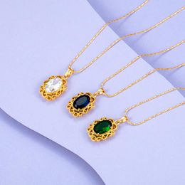 Pendant Necklaces Fashion 24k Gold Zircon YMS Jewellery 2023 Trend Europe America Necklace For Women Copper Alloy Geometry Chain N355