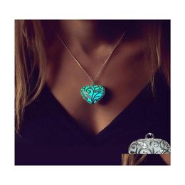 Pendant Necklaces Glow In The Dark Necklace Hollow Heart Luminous For Wife Girlfriend Daughter Mom Fashion Jewellery Gift 738 Q2 Drop Dhyp7
