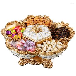 Plates Top Grade Creativity European Style Dried Fruit Traybox Cover Band Drawing Room Set The Tea Table At Home Plate