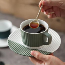 Cups Saucers Nordic Design Coffee Cup Saucer Set Ceramic Luxury Creativity Office Minimalist Home Kubek Mugs Cute