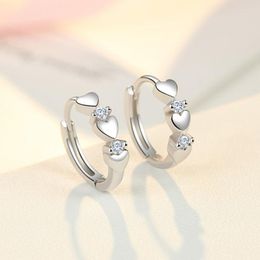 Hoop Earrings Starmoon Fashion 925 Sterling Silver Heart Zircon Small For Women Jewellery Gifts