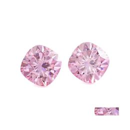 Other Certicated Pink Colour Cushion Cut Moissanite Loose Stones Diamond Pass Lab Grown Gemstone For Diy Jewellery Ringother Otherother Dhc9S
