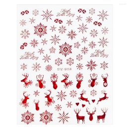 Nail Art Kits Christmas Sticker Red Self-Adhesive Reindeer Santa Stickers Snowflake Elk Pattern DIY For Women