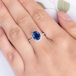 Wedding Rings Visisap Oval Blue Round Zircon For Women Ring Fashion Jewelry Manufacturers Direct Supply Accessories B2411