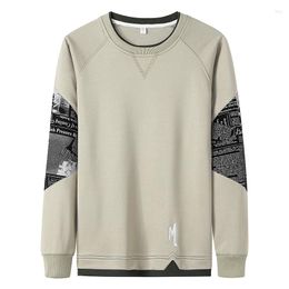 Men's Hoodies Men Spring Autumn Round Neck Long Sleeve Patchwork Plus Size 4XL Sweatshirt Warm Simple Cotton 6 Colours Male