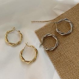 Hoop Earrings 1Pair Fashion For Women Simple Braided Twisted Geometric Temperament Jewelry Accessories Christmas Gifts