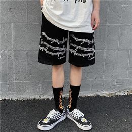 Women's Shorts Streetwear Loose Elastic Waist Iron Pattern Chain Jogger 2023 Summer Hip Hop Skate Y2k