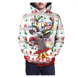 Men's Hoodies Cute Santa Claus Couple Sweatshirts Festival 2023 Personality Christmas Cosplay 3D Printed Sweatshirt
