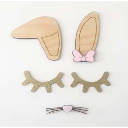 Wall Stickers Wooden Ear Sticker Nordic Style Home Decor DIY Wood Room Kawaii Decoration INS Props Teen