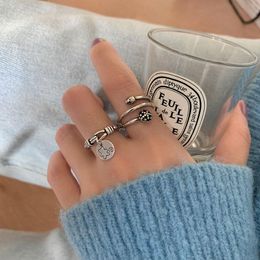 Cluster Rings Sterling Silver Ring Female Jewelry Fashion Girl Personality Birthday Gift Opening Charm AdjustmentCluster