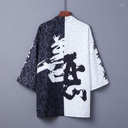 Ethnic Clothing Japanese Kimono Cardigan Men Yukata Harakuju Asian Clothes Samurai Costume Anime Streetwear Haori KK4222